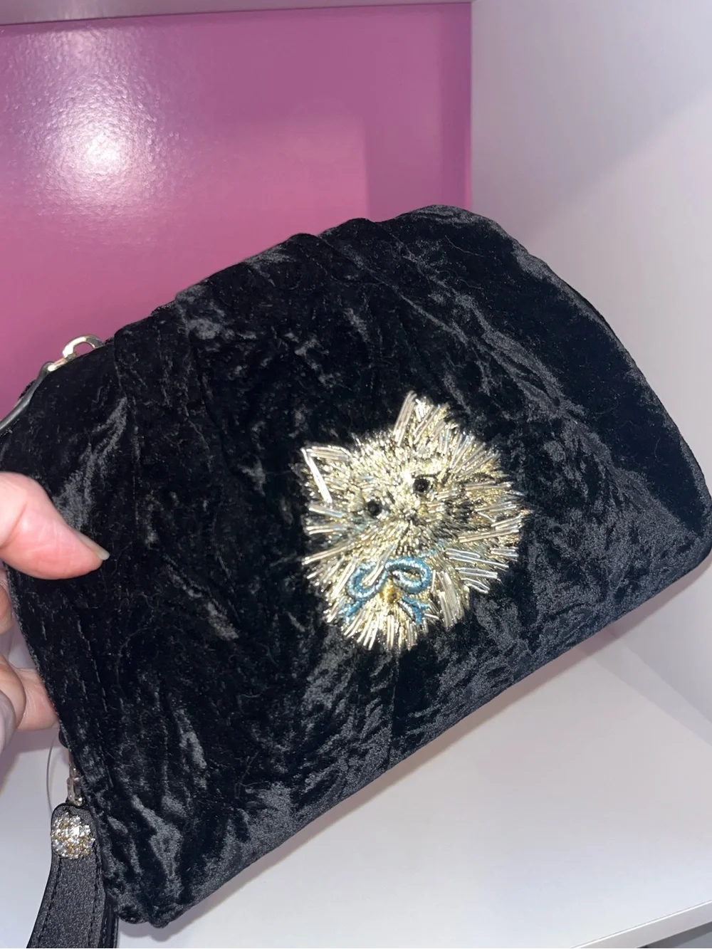 kate spade NWT! Pretty Kitty Velvet Party Clutch